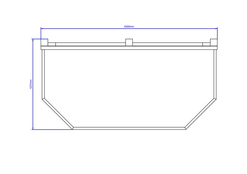 Technical render of a Performance Stage with Chalkboard and Den Making